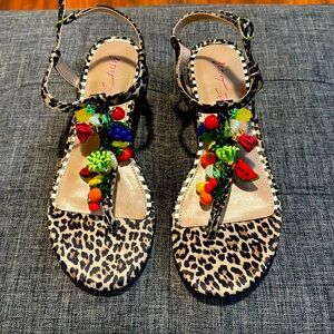 NWOT Betsey Johnson leopard print sandals